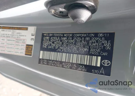 2012 Scion Tc z USA, uszkodzony, nr VIN JTKJF5C70C3026103